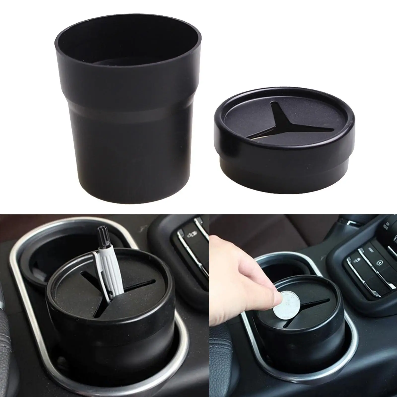 Trash Bin Container Car Interior Parts Black Multifunctional Car Mini Pen Tissue Coin Holder