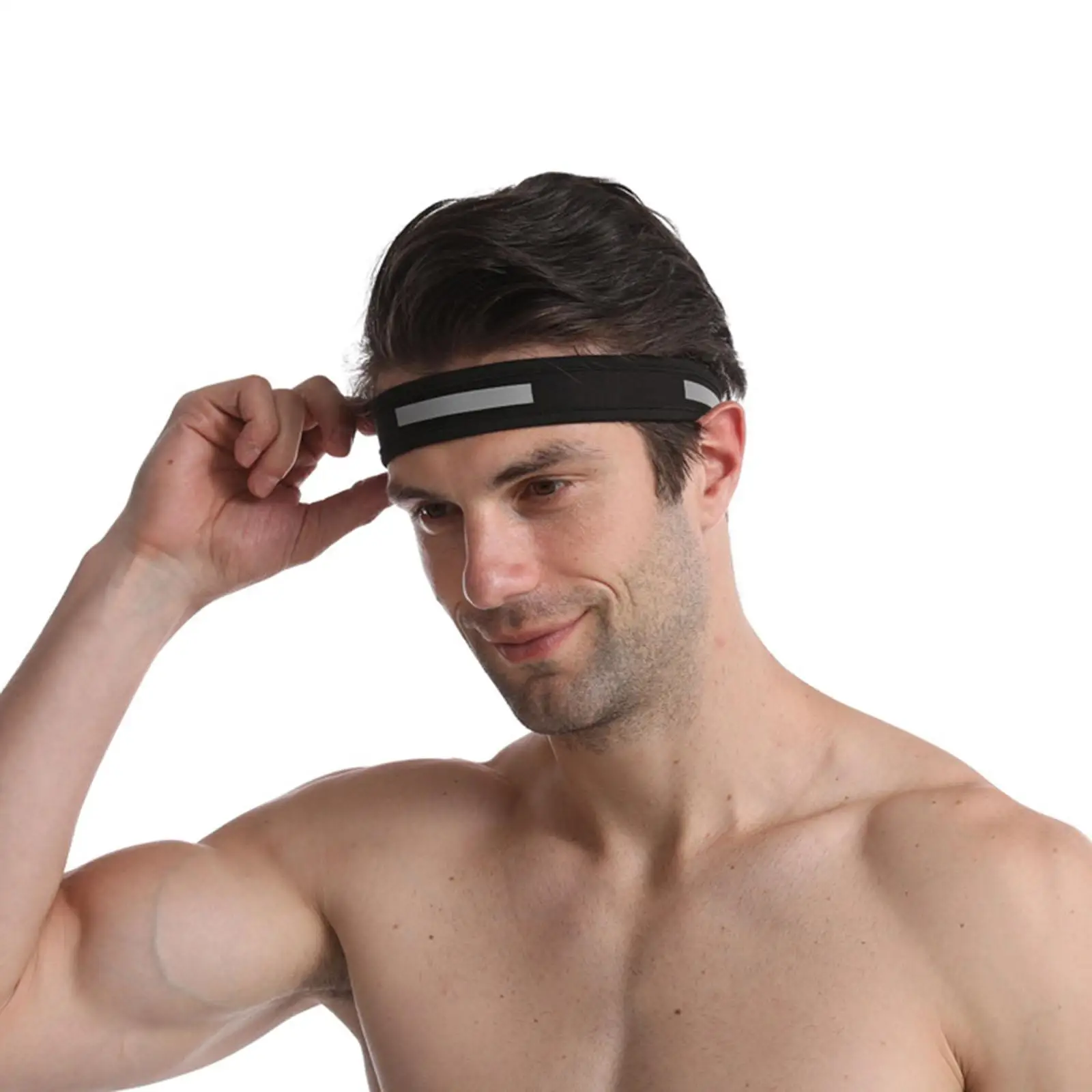Sports Headband Reflective Non Slip Sweat Absorbing Safety Headband Hair Band Wrap for Yoga Training Riding Workout Softball