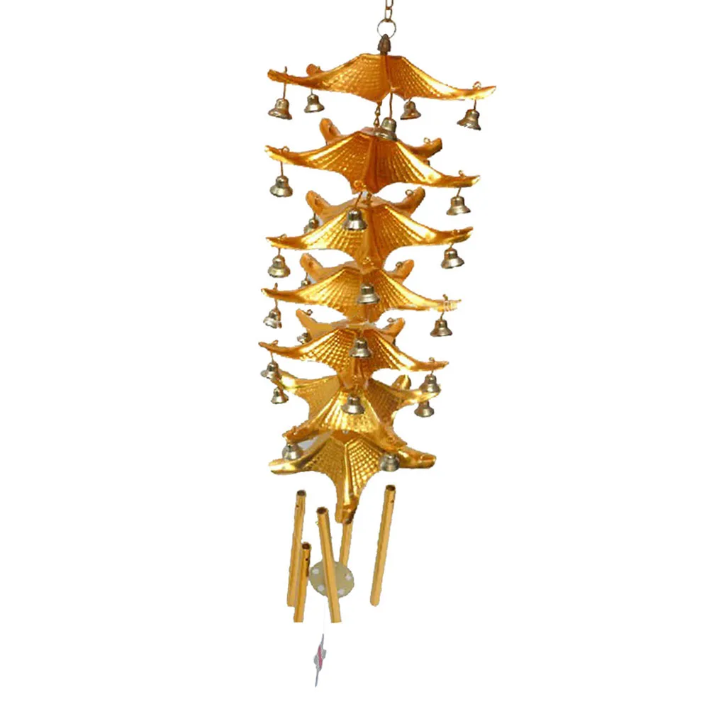 Portable Outdoor Decorative Romantic Wind Chimes of Happiness  seven-story Ornament  with Bells