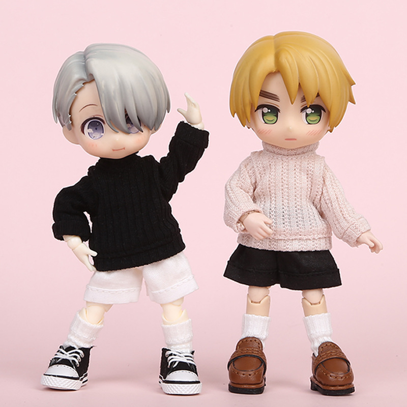 Ob11 Puppe Winterkleidung Strickpullover Kleidung Puppe Lässige Jeans Kleidung Shorts für Penny, YMY, GSC, Mollys, Obitsu 11,1/12 Bjd – Detail 3