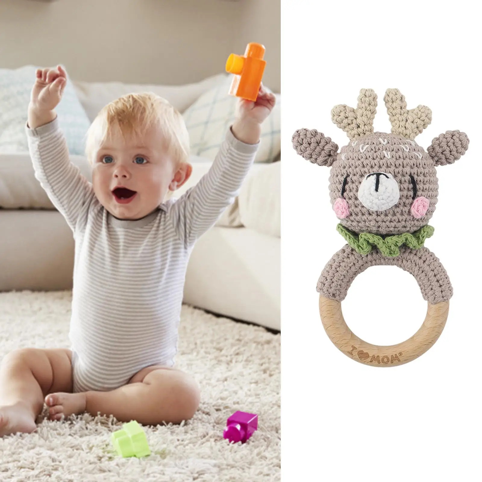 Home  Crochet Baby Rattle Crochet   Baby Rattle Gift for Birth Handmade Boy and Girl