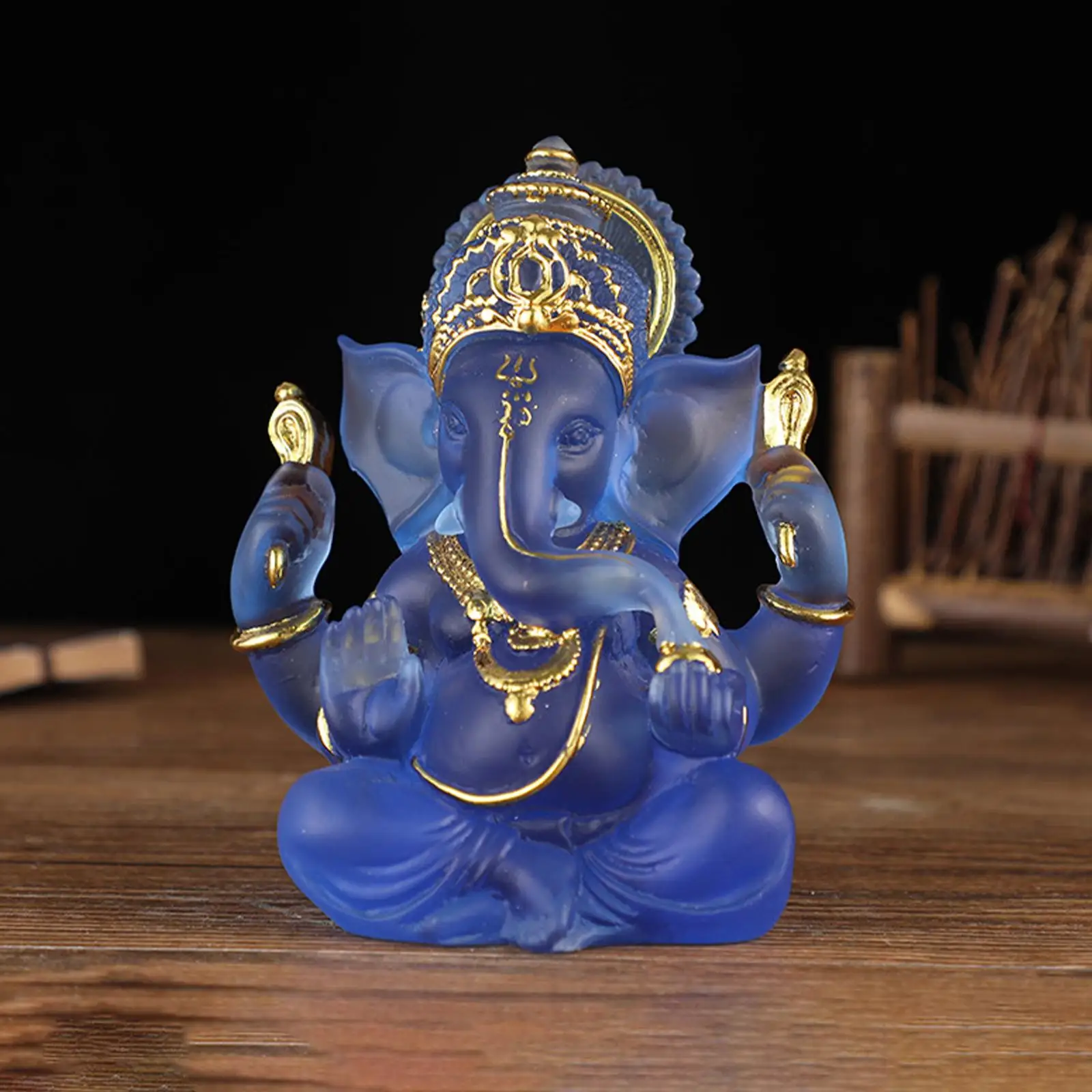   God Statues- Resin India  Sculpture Fengshui Lucky Wealth Hindu Buddha Figurine Ornament for Office Car Home Decor Crafts