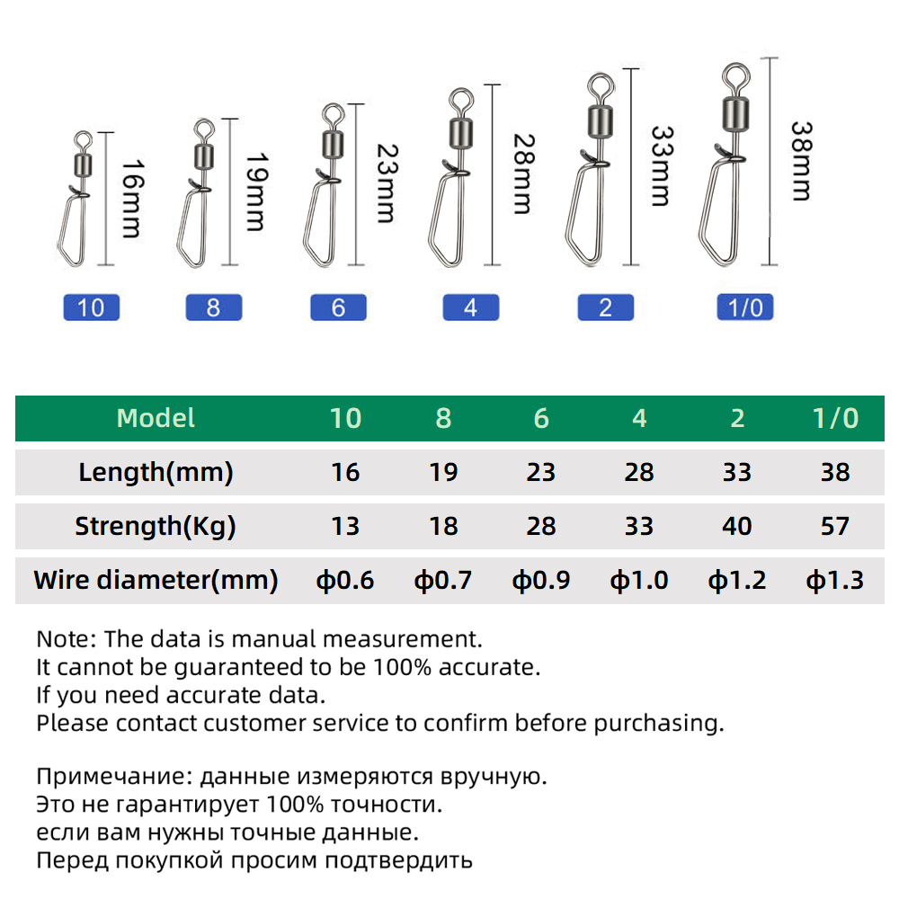 DNDYUJU 10-50X Angeln Wirbel Mit Verriegelung Snap Pin Rolling Swivel Edelstahl Angelhaken Köder Karpfen Stecker Angeln Werkzeug – Detail 4