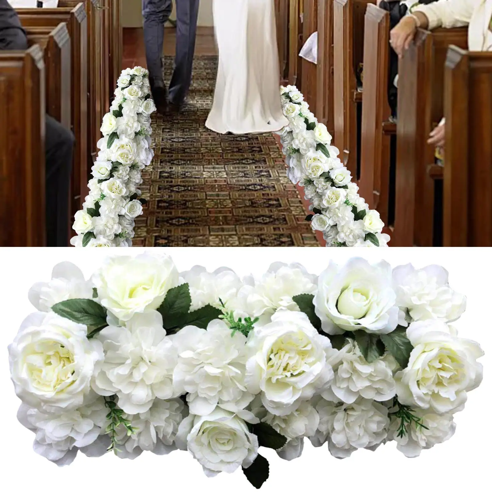 Faux Roses Artificial Flower Backdrop Wedding Arch Flowers  panel Decor for  T Station Decoration