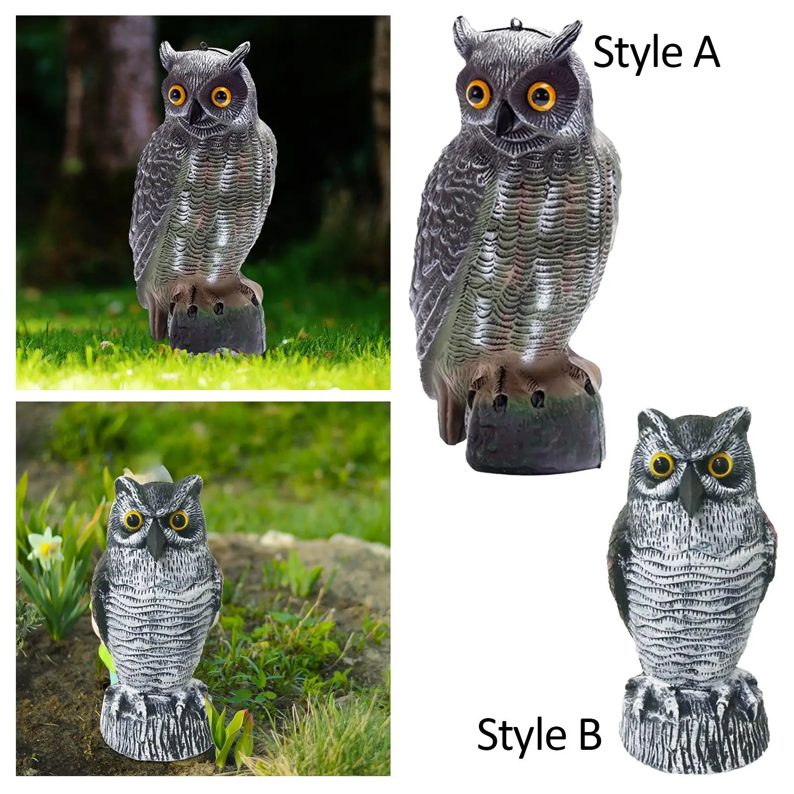 Realistic Owl Garden Statue Decoration Owl Decoy Scare Squirrels Realistic Owl Decoy for Yard Patios Rooftops Ornaments