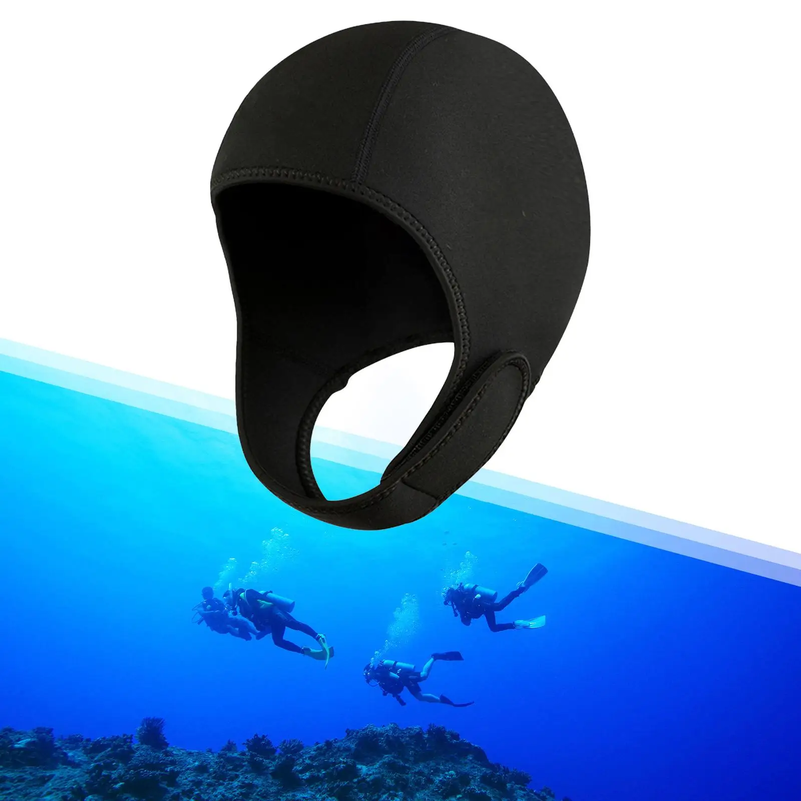 Diving Hood Scuba Hood Keep Warm Elastic Diving Cap 2mm Neoprene Diving Wetsuit Hood Swimming Cap for Men Women Kayak Swimming