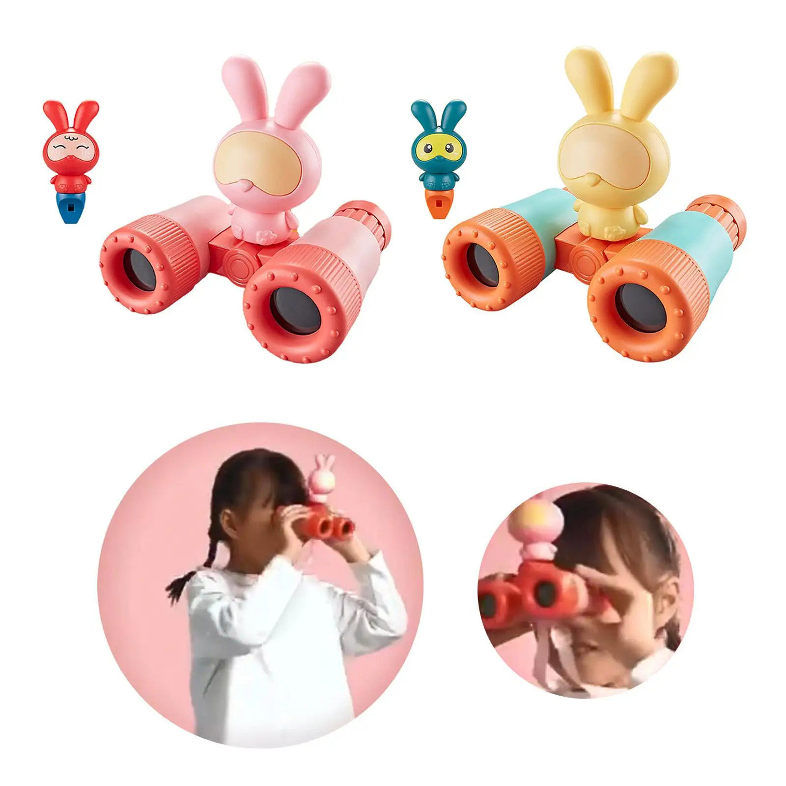 Children Binoculars W/ Whistle Mini Lightweight Sharing Observing HD Monoculars for Games Christmas Outdoor Toddler Boys Girls