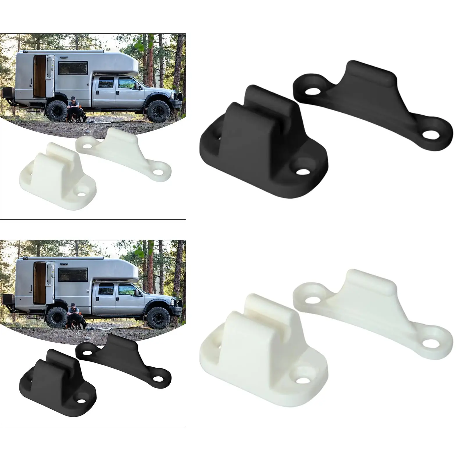 Door Retainer Kit T Shape Nylon Clip Door Stop Retaining Holder Fit for RV Motorhome Boat Camper Accessories