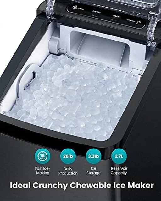 Wamife Nugget Ice Maker Countertop, Self-Cleaning Pebble offers Ice Maker - 26lbs/Day