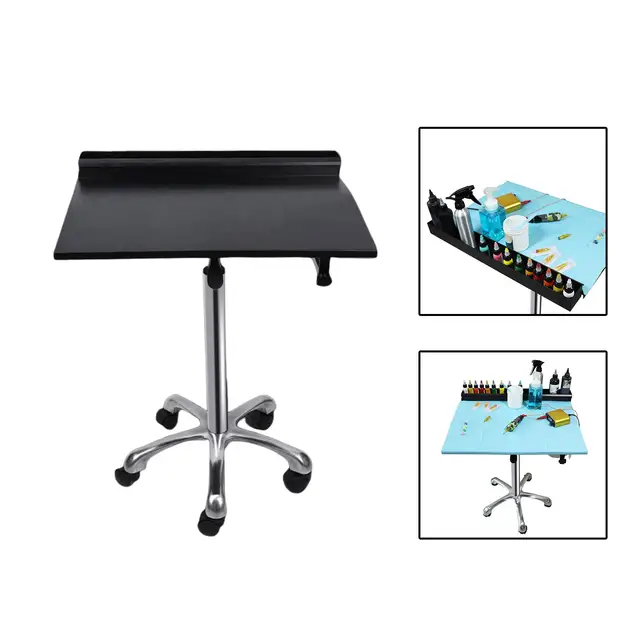 Tattoo Work Station, mesa de tatuaje móvil, altura ajustable, portátil,  soporte para estación de trabajo móvil, tabla de escritorio de tatuaje para