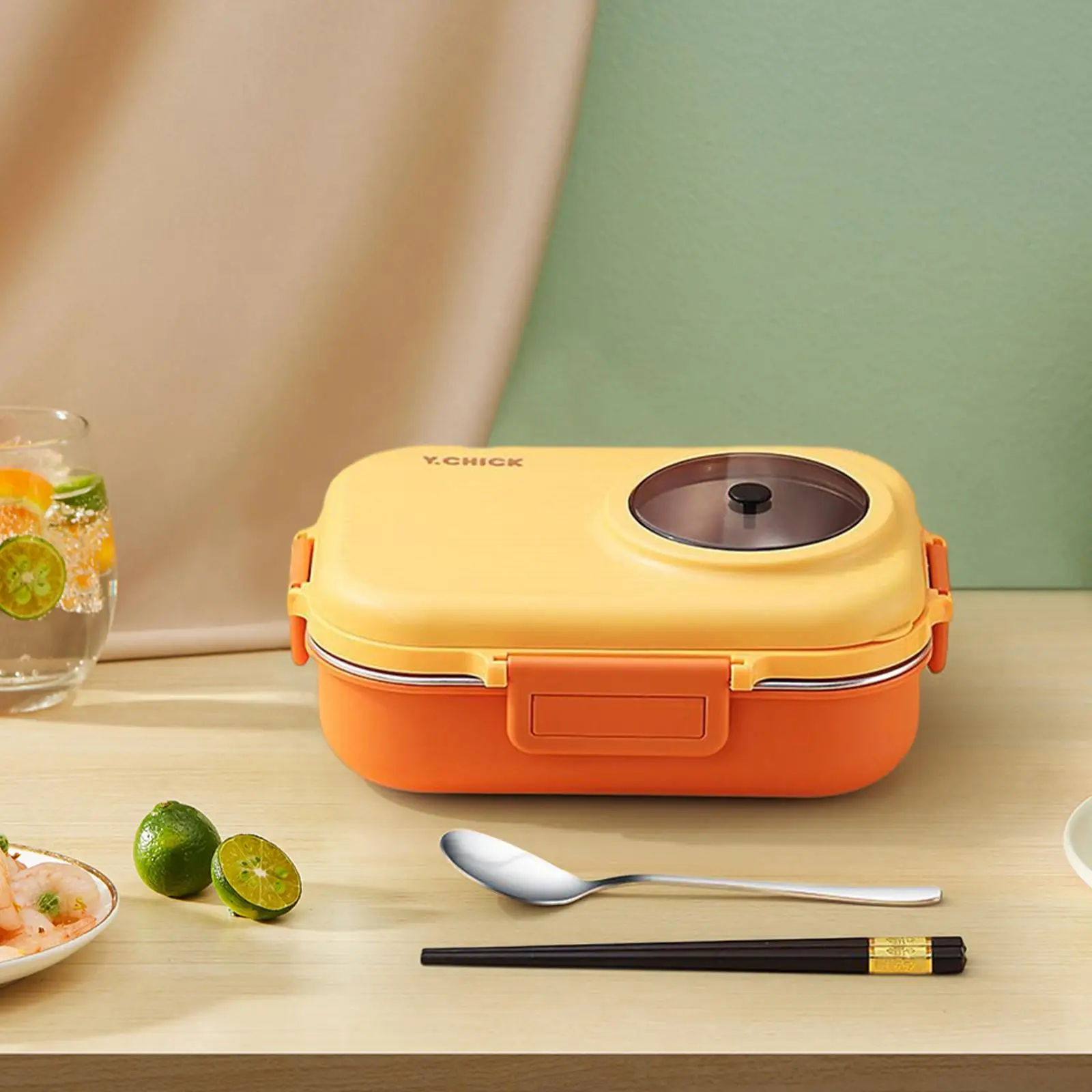 Bento Box with Tableware Double Layer Food Container Large Capacity Lunch Box for Dining Room Office Student Women Men