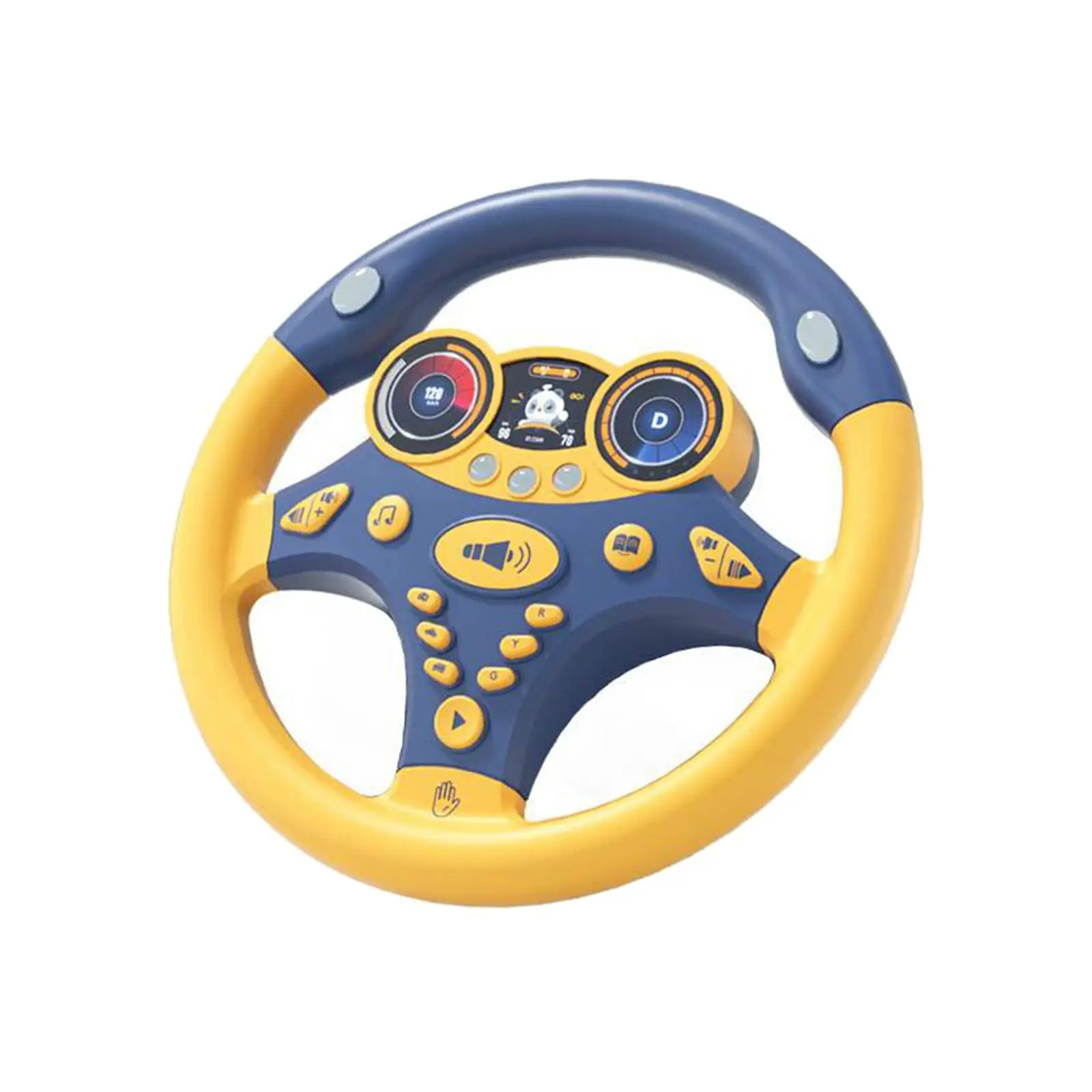 Round Electric Steering Wheel Toy Simulated Driving Steering Wheel Kids Electric Wheel Toy for Boys Children Kids Holiday Gifts