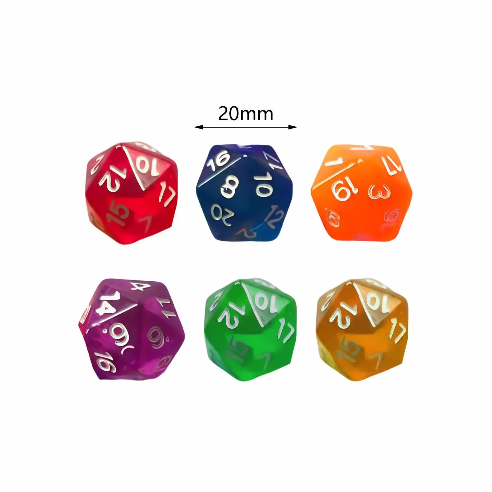 60 Pieces 20 Sided Dice Role Playing Game Dices 20mm Multi Sided Dices for Board Game Table Party Game Role Playing Game