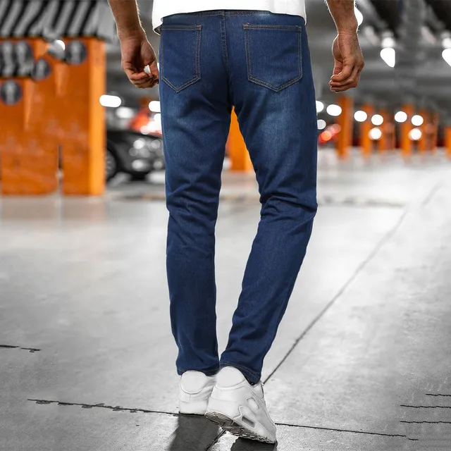 Pantalones De Negocios Ajustados Para Hombres, Pantalones De Lápiz De Moda,  Pantalones Ajustados Dobles Con Botón Sólido, Pantalones Ajustados Diarios