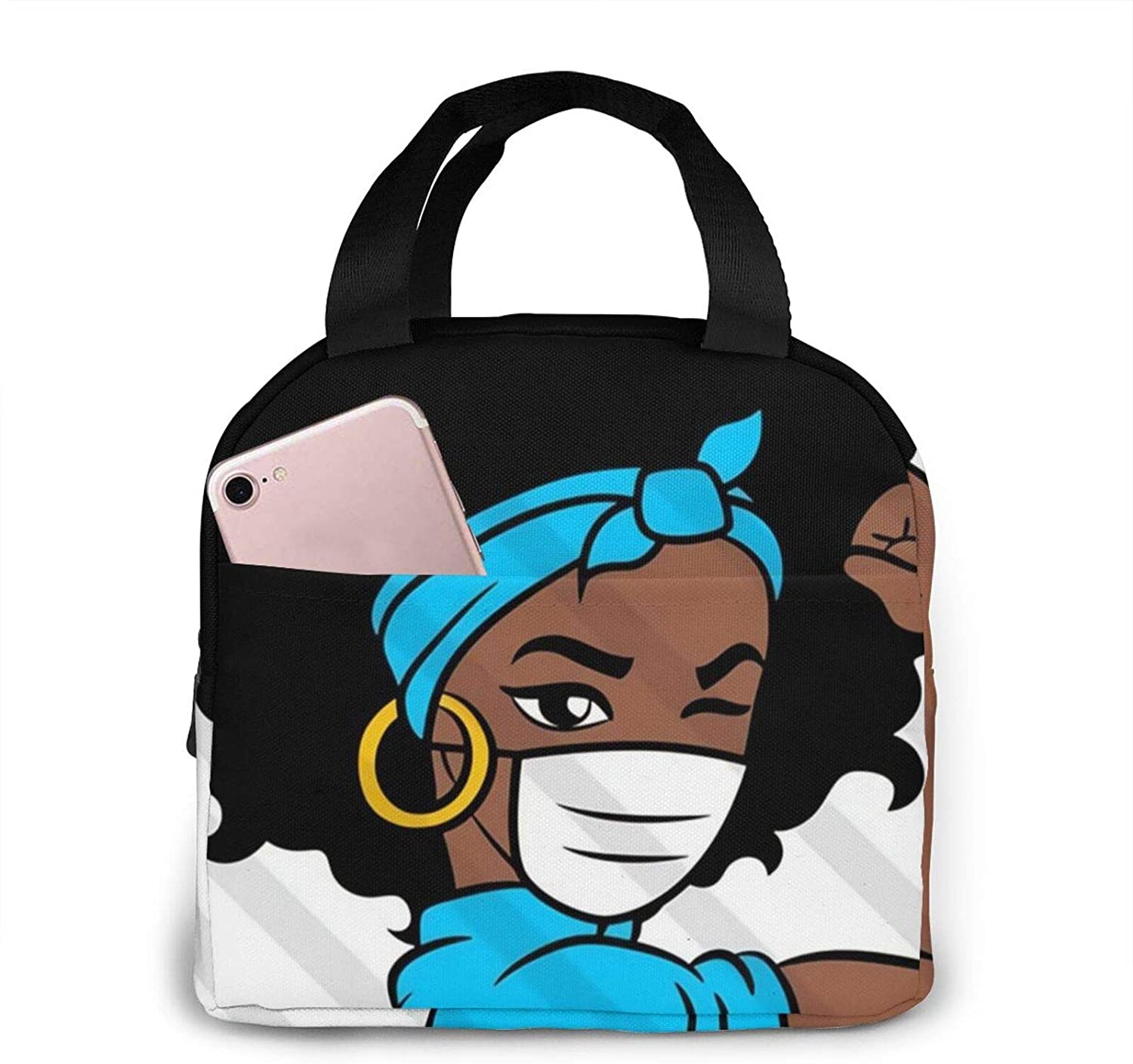 kslai afro mulher enfermeira doutor almoço bolsa tote saco de almoço térmico para as mulheres lancheira isolado recipiente de almoço para trabalho piquenique