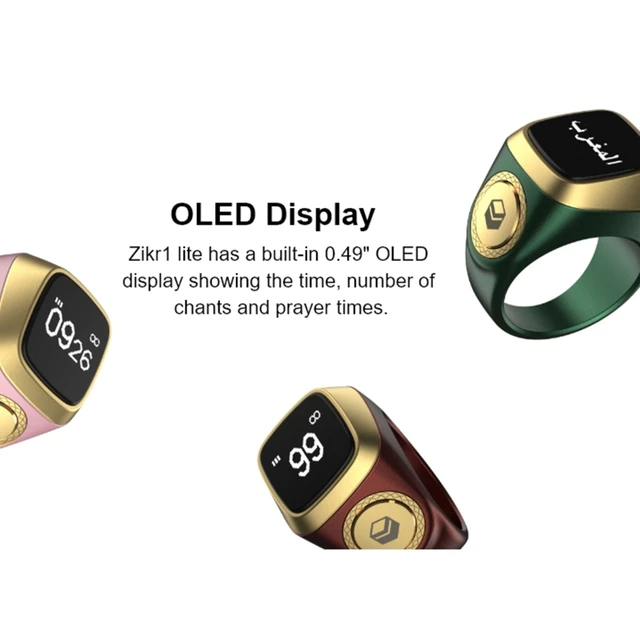 EKLART Bluetooth Rings Worship Prayer Timer Smart Rings for Men (Black,18  mm)