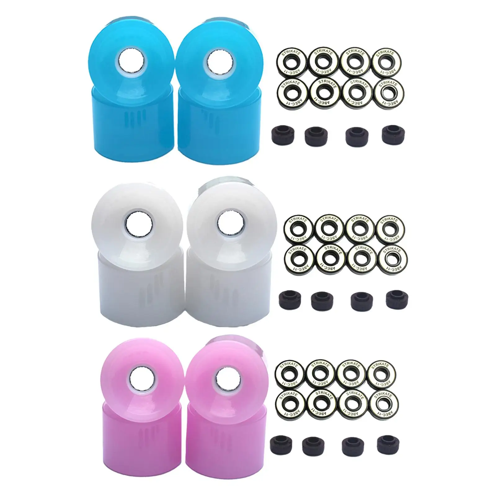 Durable 4Pcs Bearing And Spacer Tool, PU Cruise Wheels Shock Absorption Smooth