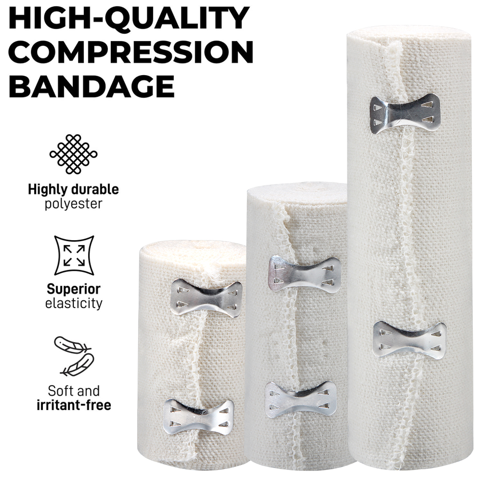 1 Roll Elastic Bandage Wrap,Stretch Compression Bandage Stretches up to 450cm for Sports, Sprains, Calf, Ankle, Foot
