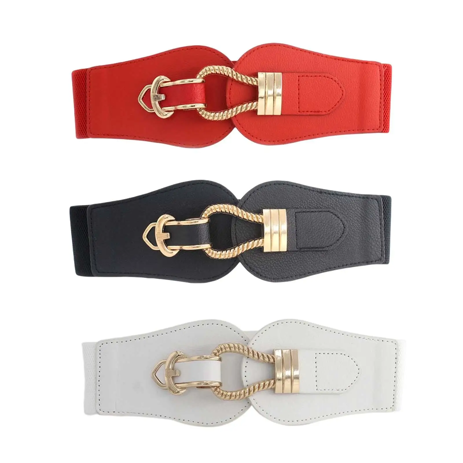 Fashion Dress Belt Waist Strap Waistband for Daily Casual Elastic PU Leather Skirt Belt Women Belts for Dresses for Girls