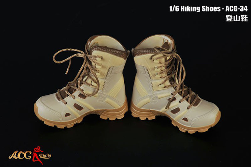 Zapatos de senderismo masculinos a escala ACG-34 1/6, botas de batalla, zapatos huecos de soldado, Modelo compatible con