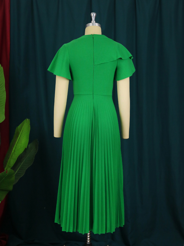 Vestido Linha A, Elegante, Verde, Amarelo, Moda