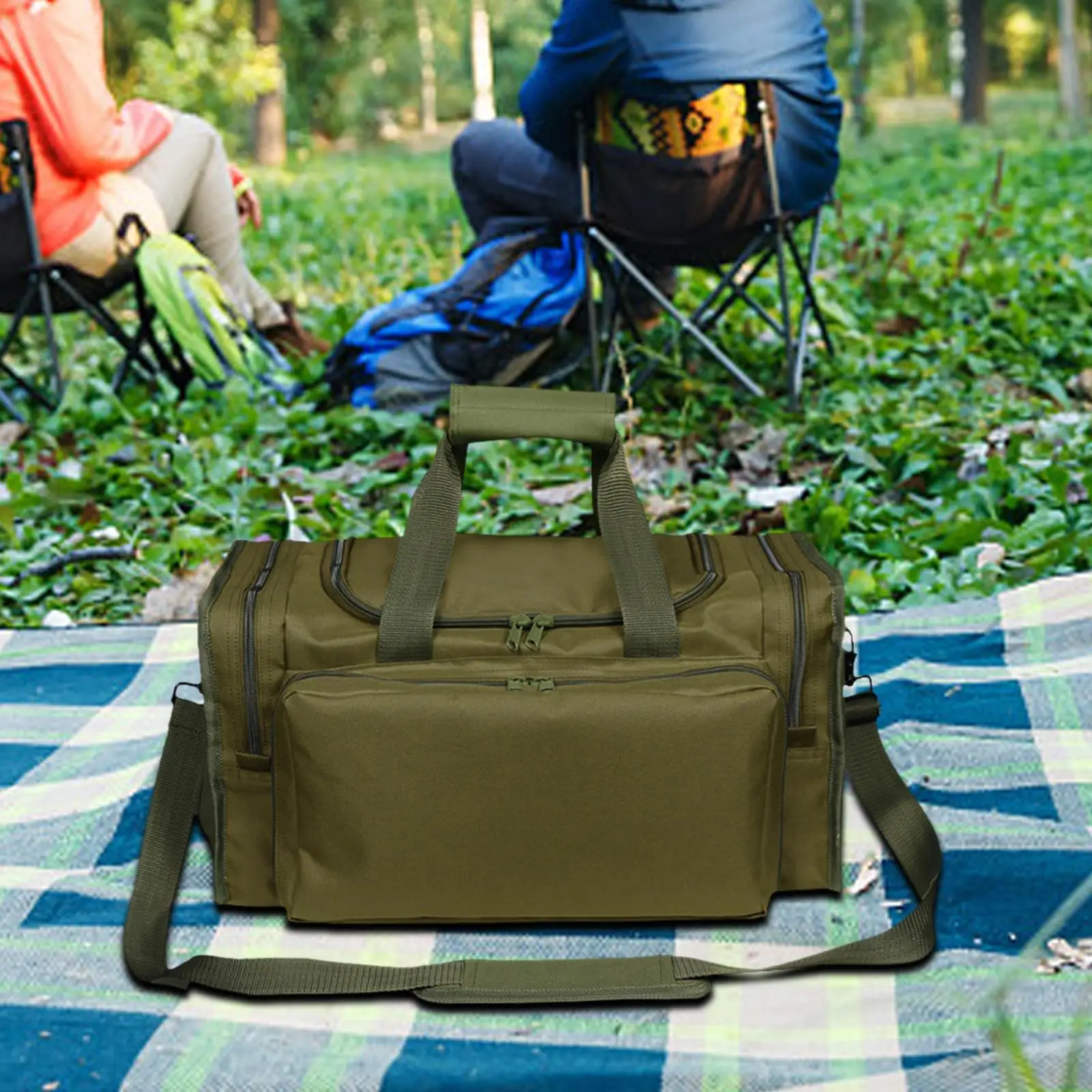Camping Bag Lunch Box Durable Oxford Cloth Large Capacity Picnic Basket for Fishing Trip Hiking Beach