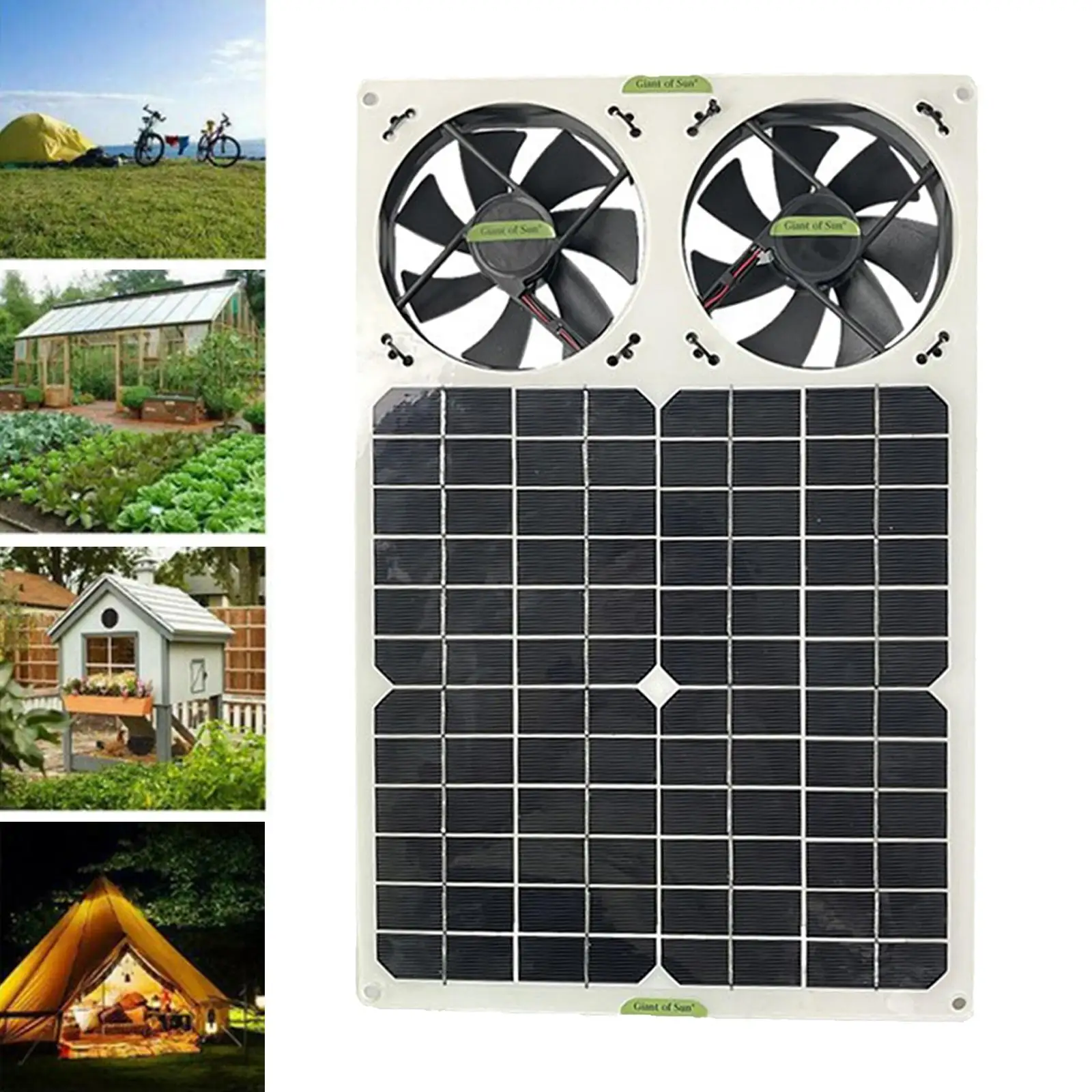 40W Solar Panel Powered Fan Exhaust Fan Ventilator Waterproof Ventilates 6 in for Touring Car Dog House Camping Chicken Coop RV