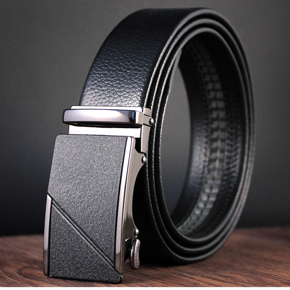 Title 15, Men Belts Automatic Buckle Belt Genune Leather ...