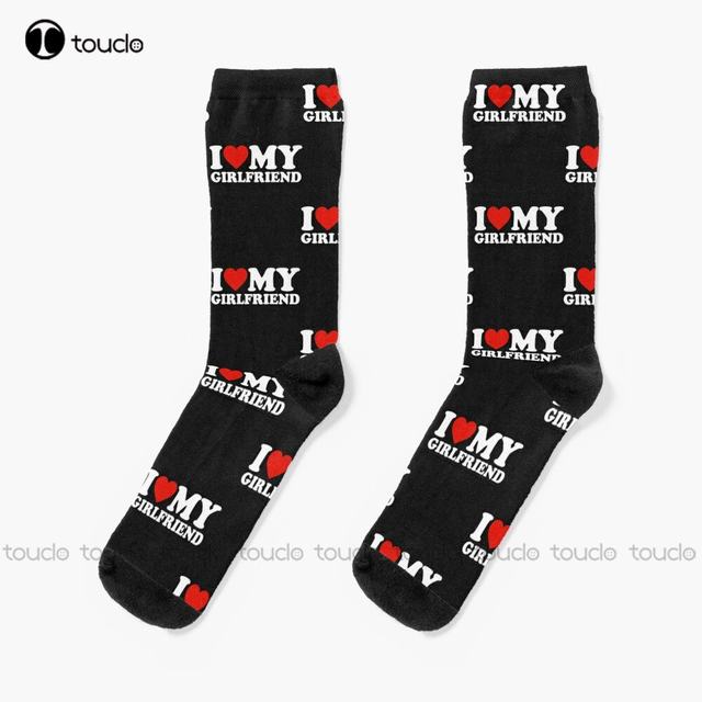 Chaussettes Couple 'J'aime Mon Copain / J'aime Ma Copine' LIKUNGOU - Cadeau Saint-Valentin, Anniversaire - Blanc, Matière Douce