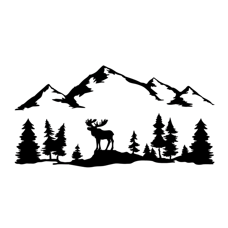 Auto Aufkleber Camping Off-road Baum Deer Wald Produkte Nette, Auto Aufkleber Zubehör Decals Persönlichkeit, Stilvolle, PVC Körper – Detail 1