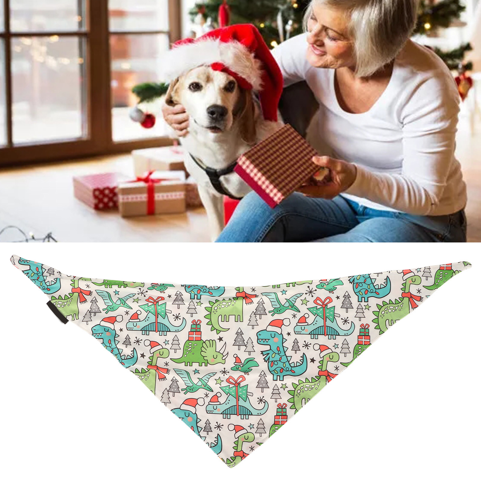 Title 12, Christmas Dog Bandanas Santa Claus Dog Scarf Fo...