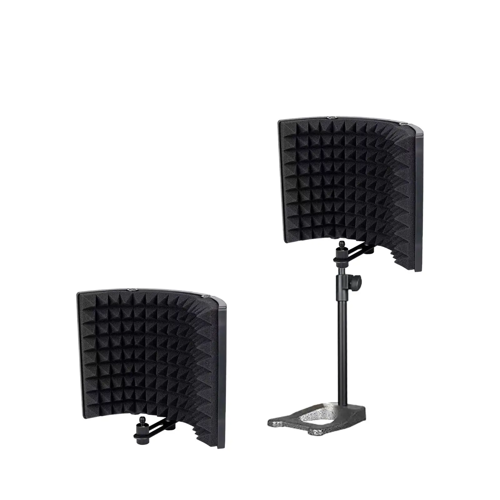 3 Panels Microphone Isolation Shield Adjustable Foldable Vocal Recording Panel Wind Screen for Podcasts Recording Studio
