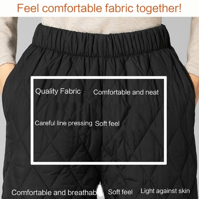 Pantalones cálidos de algodón para mujer, pantalón grueso acolchado con cintura  elástica, informal, de pierna ancha, con bolsillo, invierno, T8NB -  AliExpress