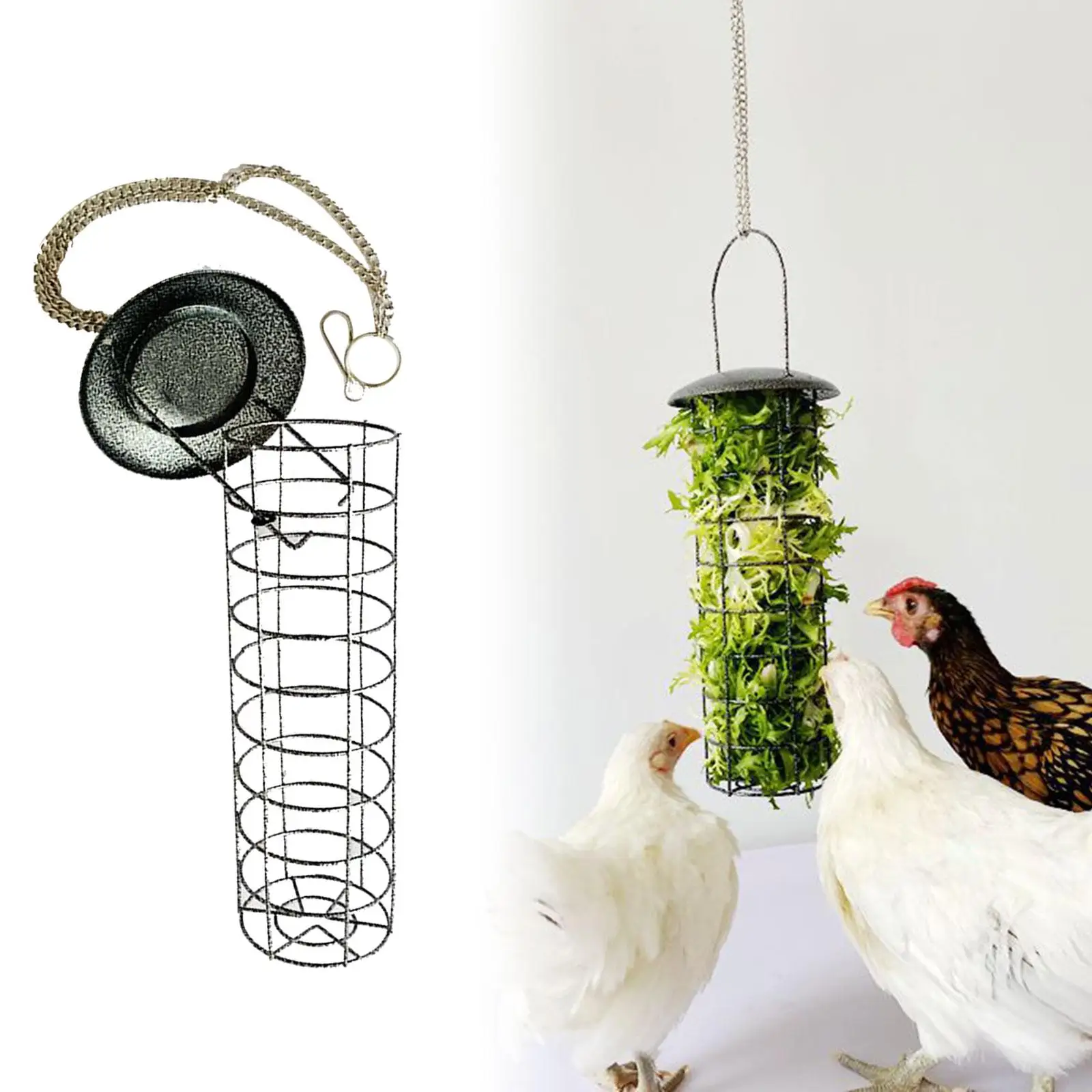 Foraging Basket Suet Cage Holder Bird Food Basket for Walkway Patio Broccoli