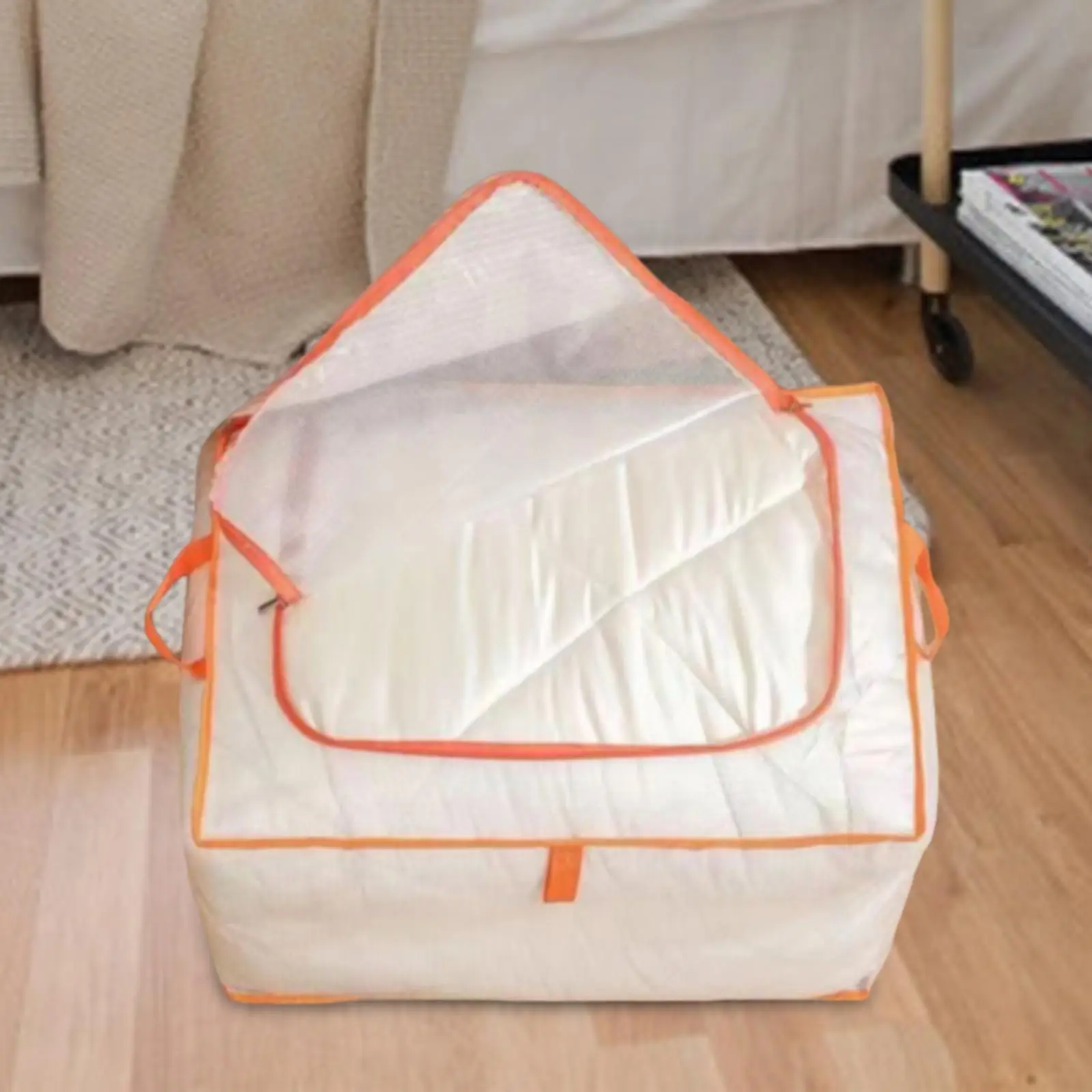 Clothes Storage Bag PP Multipurpose under Bed Storage Bins for College Dorm Comforter Bedding Transporting Organizing Blanket