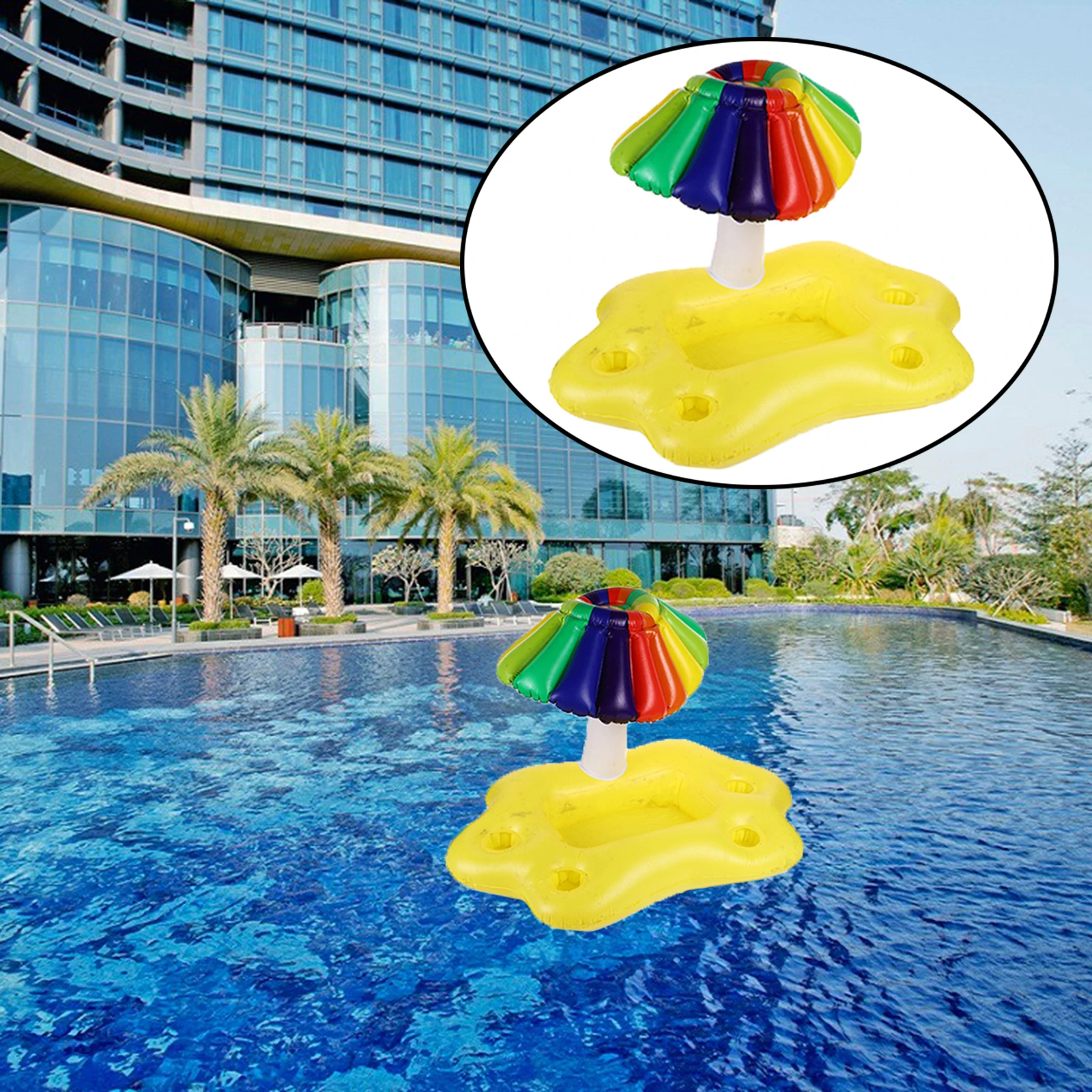 PVC Inflatable Swimming   Drink Holder  Outdoor  Floating Beverage Cup Bottle Tray Accessories