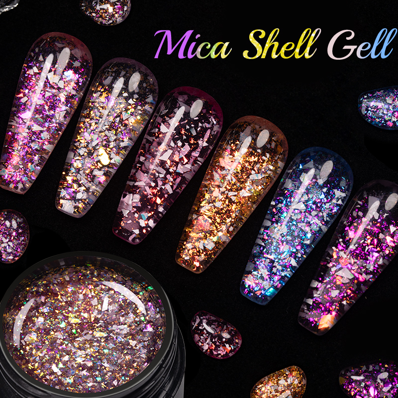 Best of BOZLIN 5ml Sparkling Chameleon Mica Shell Gel Polish Colorful Sequins Manicure Semi Permanent Soak Off Nail Art Gel Varnish Reviews & Tips