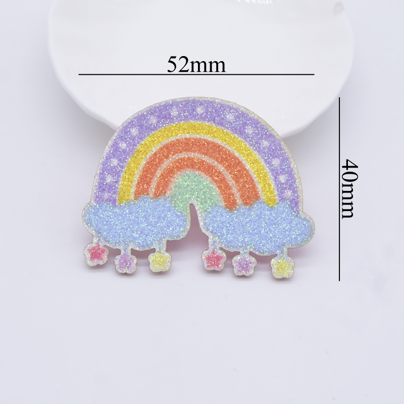 12 Stück Glitzer-Druck-Applikationen, Regenbogenfarben, für DIY-Handwerk, Kuchendekoration, handgefertigte Kopfbedeckung, Haarspangen, Schleife, Dekor, Hut, Nähflicken – Detail 5