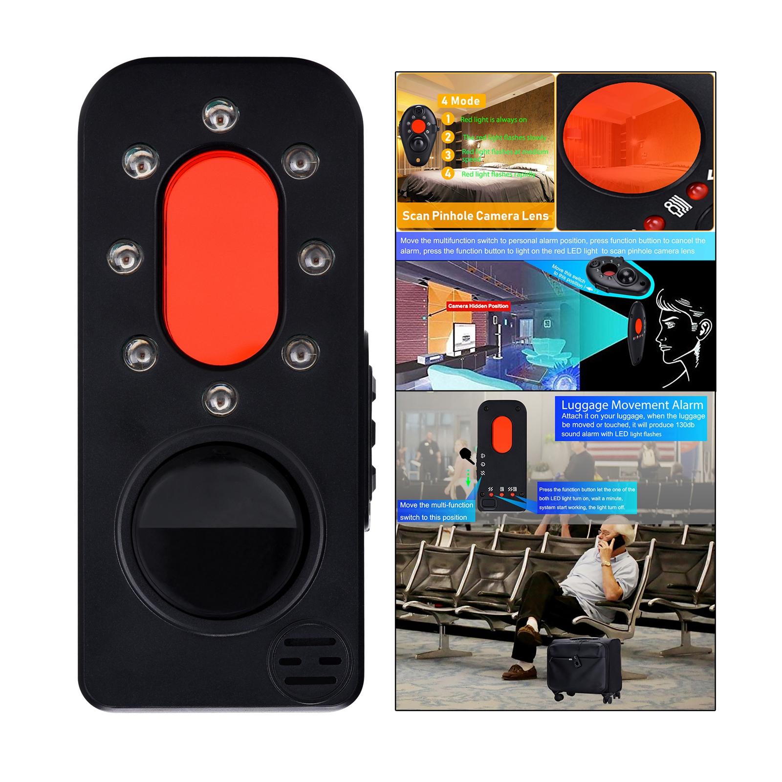 Personal Alarm with Light 5-In-1 Mini Detector for Emergency Self Defense Anti-Beast Camping Anti-Lost Lens Women Girl