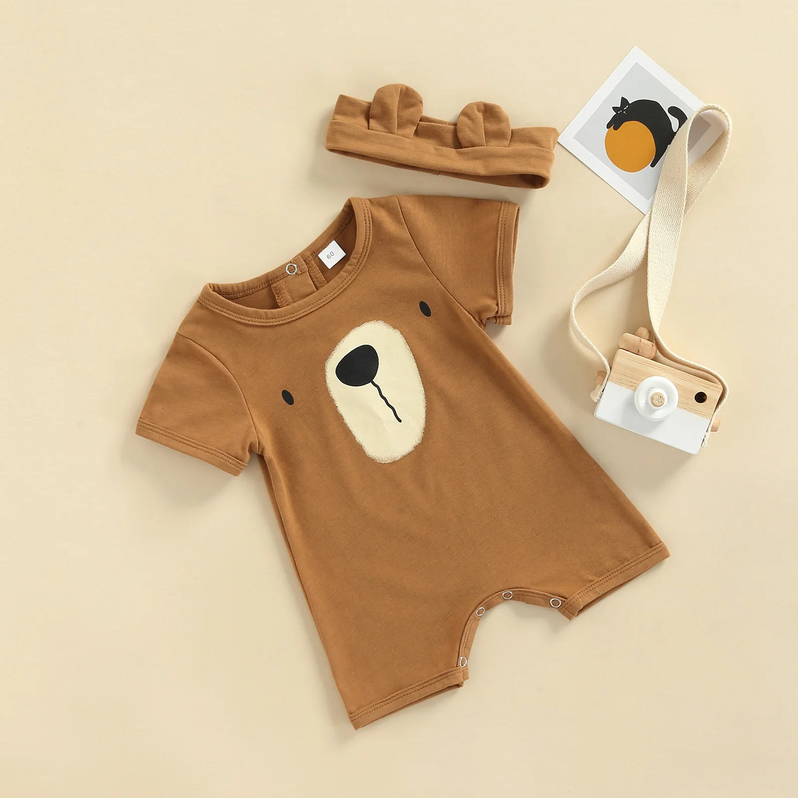 Ma&Baby 0-18M NewbornToddler Infant Baby Boy Girl Jumpsuit Cartoon Bear Romper Summer Clothes Ear Headband Outfits Costumes D01 cool baby bodysuits	