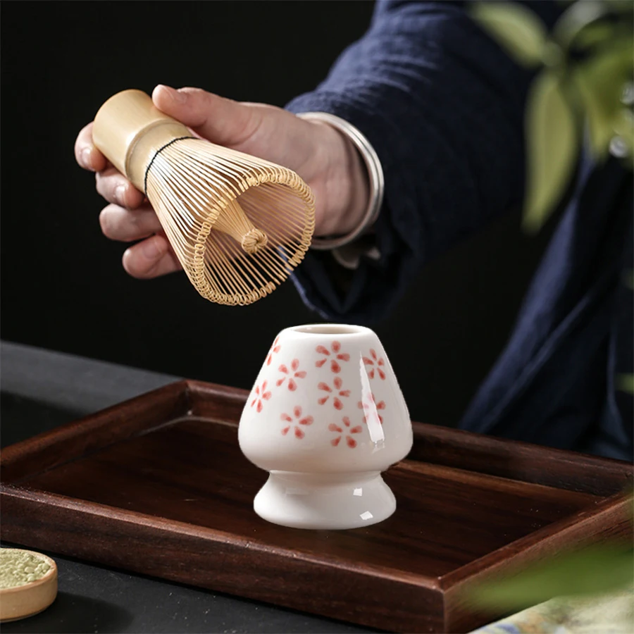 3-teiliges Matcha-Rührständer-Set (japanisches Bestellzubehör) inklusive 3 Löffeln und Teepinselhalter_voghion.com