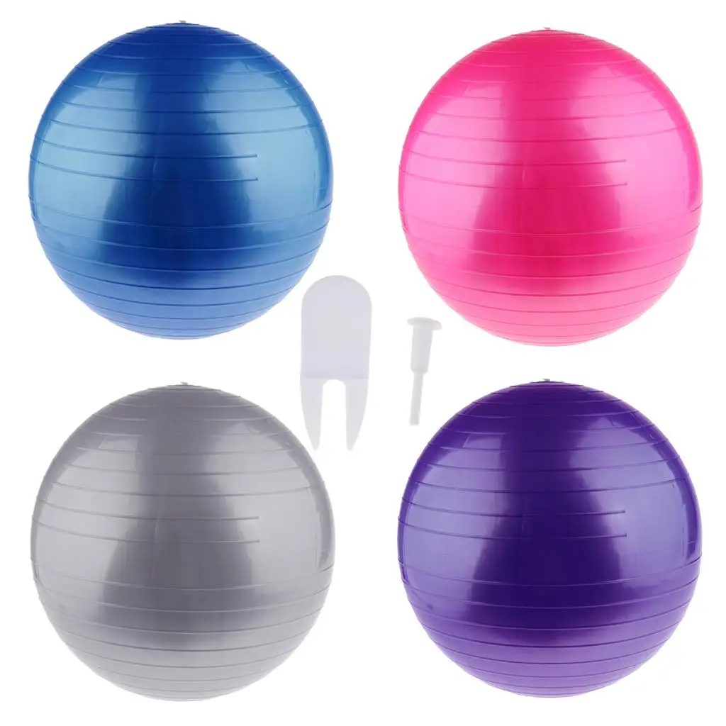 Yoga Exercise Ball Workout Guide Ball  for Balance Stability Fitness, Anti Burst & No Slip