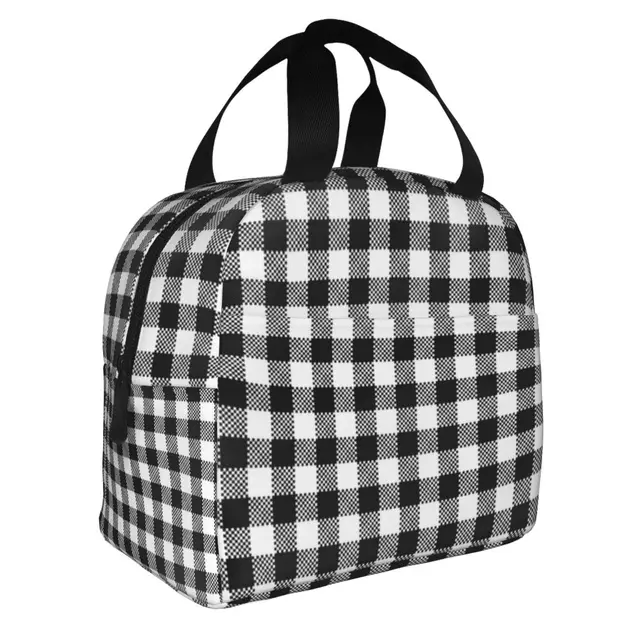 Black White Checkered Print Lunch Bag Checkerboard Reusable Insulated Lunch  Tote Bag Lunch box Conta…See more Black White Checkered Print Lunch Bag