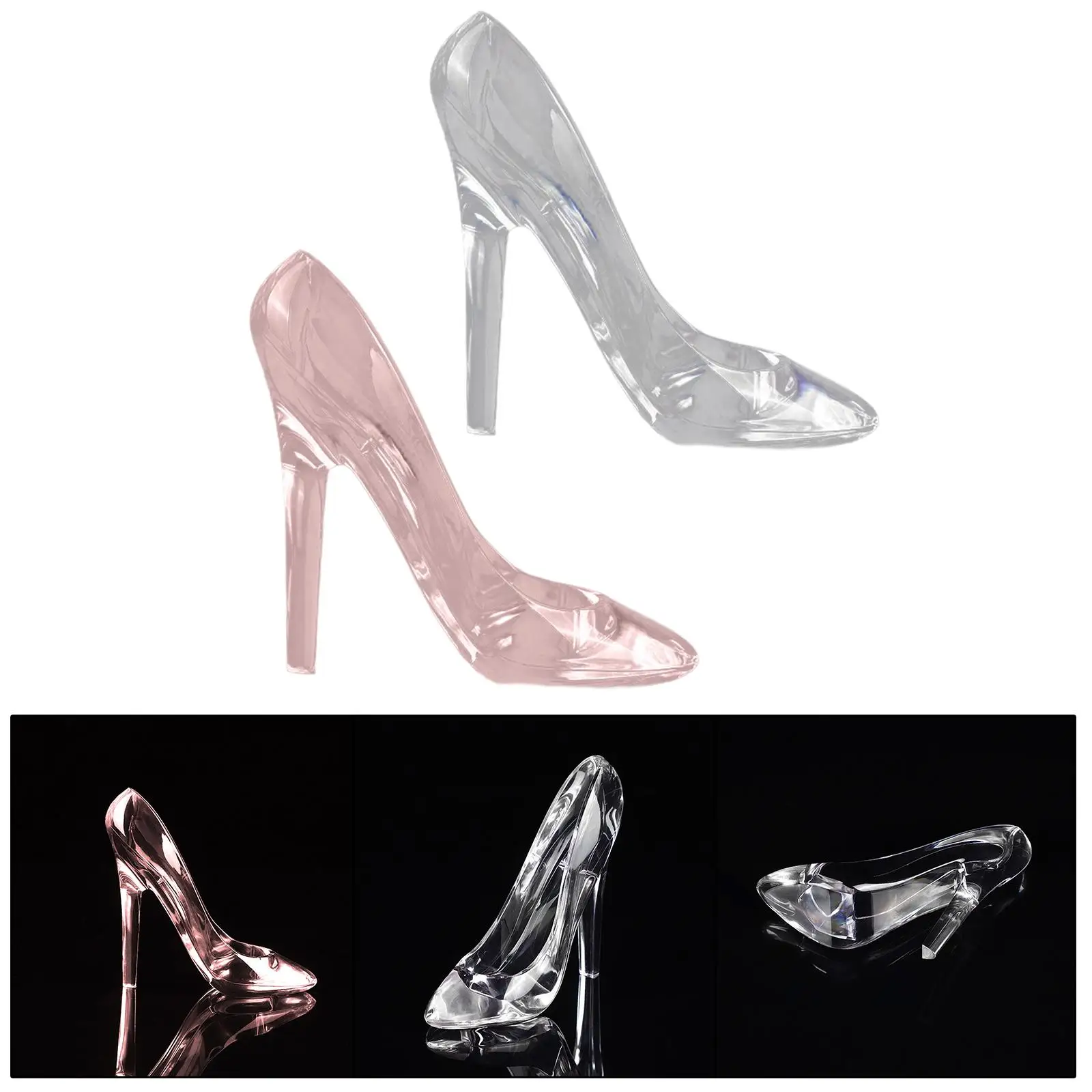 Acrylic Shoes Princess Shoes Candy Holders Decoration Slipper Figurine Home Decor Clear for Wedding Bride Party Halloween Kids