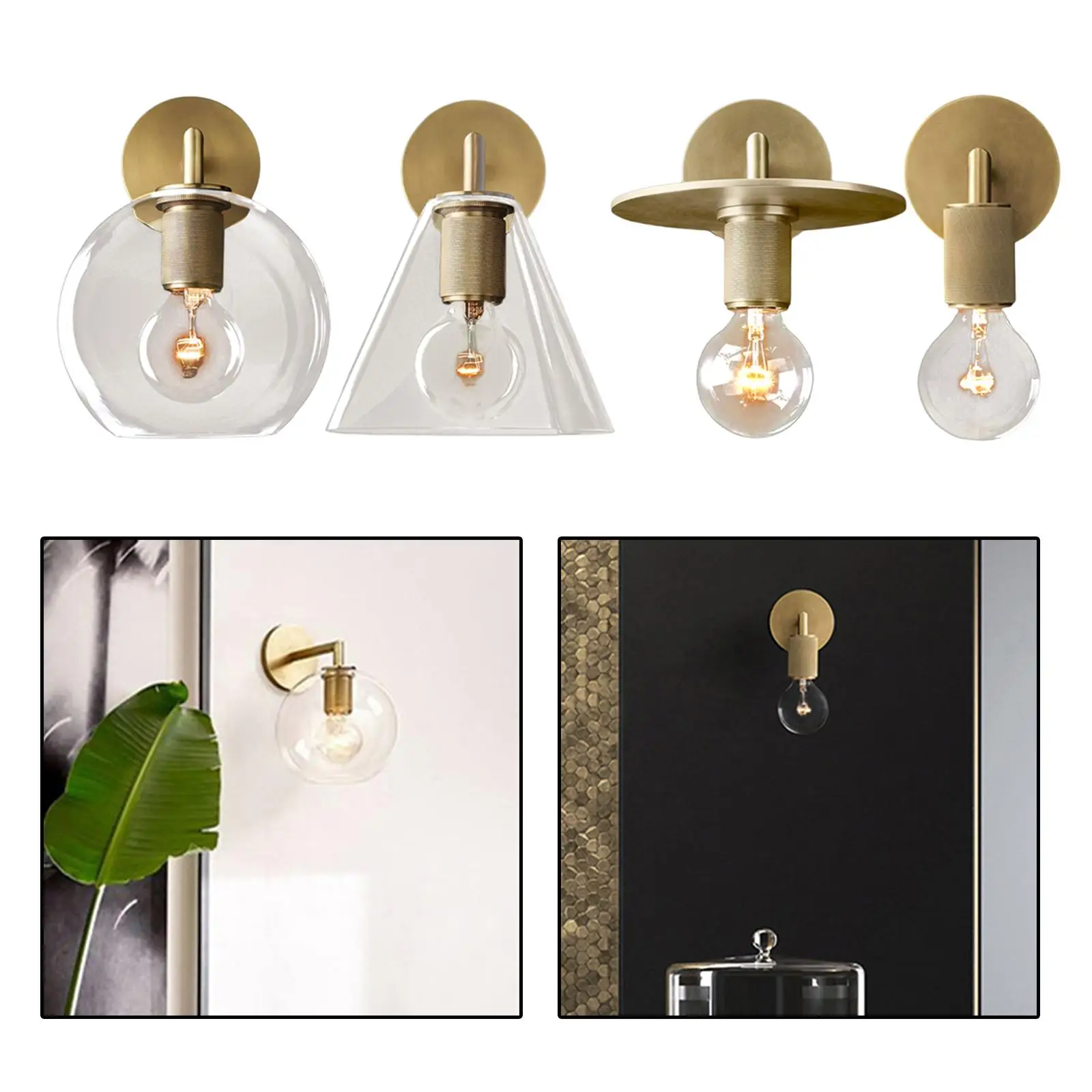 Modern Glass Ball Wall Lamp For Living Room Bedroom Loft Nordic Bedside Wall Light Industrial Bathroom Fixtures E27 Light