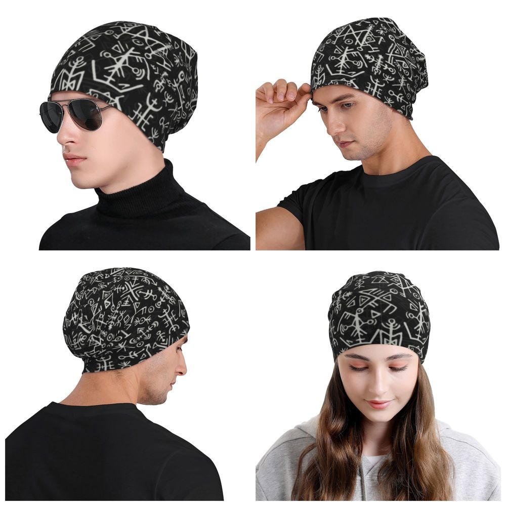 Die In Battle And Go To Valhalla Motorhaube Hüte Coole Strickmütze für Männer Frauen Herbst Winter Warm Viking Odin Skullies Beanies Caps – Detail 24