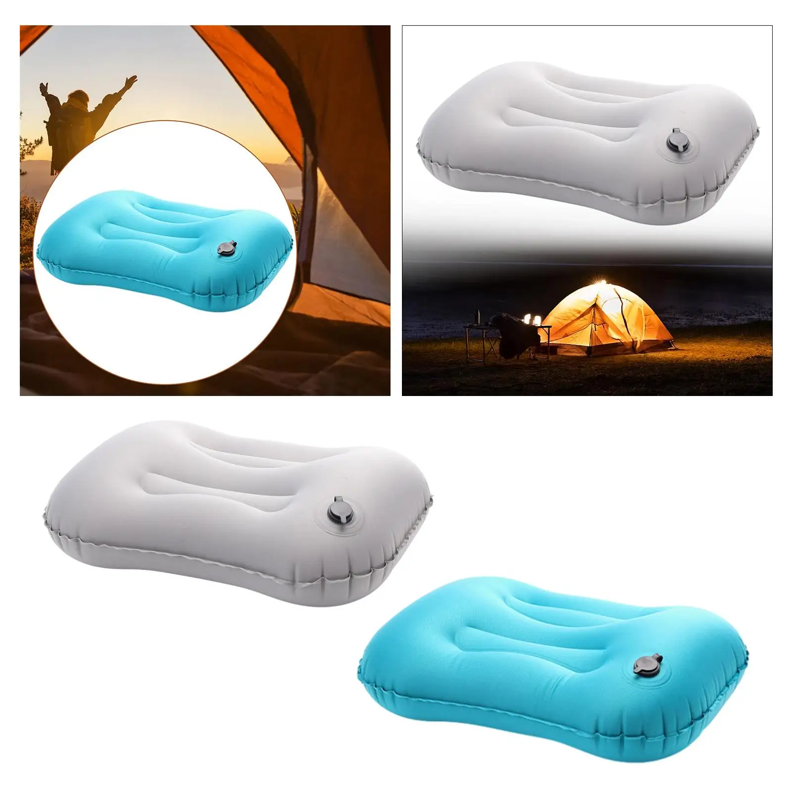 Inflatable Camping Pillow Plane Air Pillow Portable for Neck Support Travel Pillow for Beach Hammock Nap Rest Backpacking Hiking