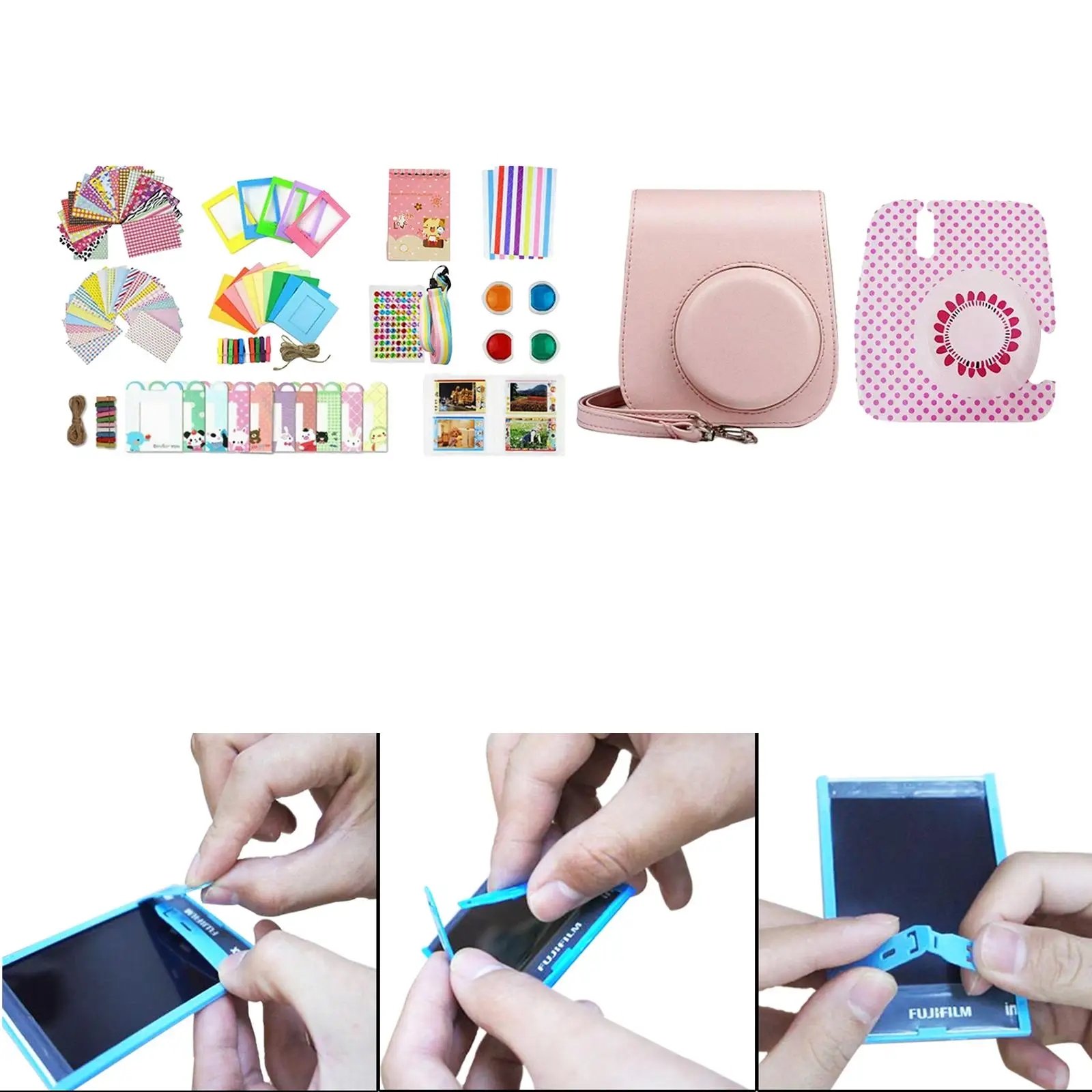 13 in 1 Camera Accessory Bundles for 11, with PU Leather Case, Filter, Photo Album, Sticker And