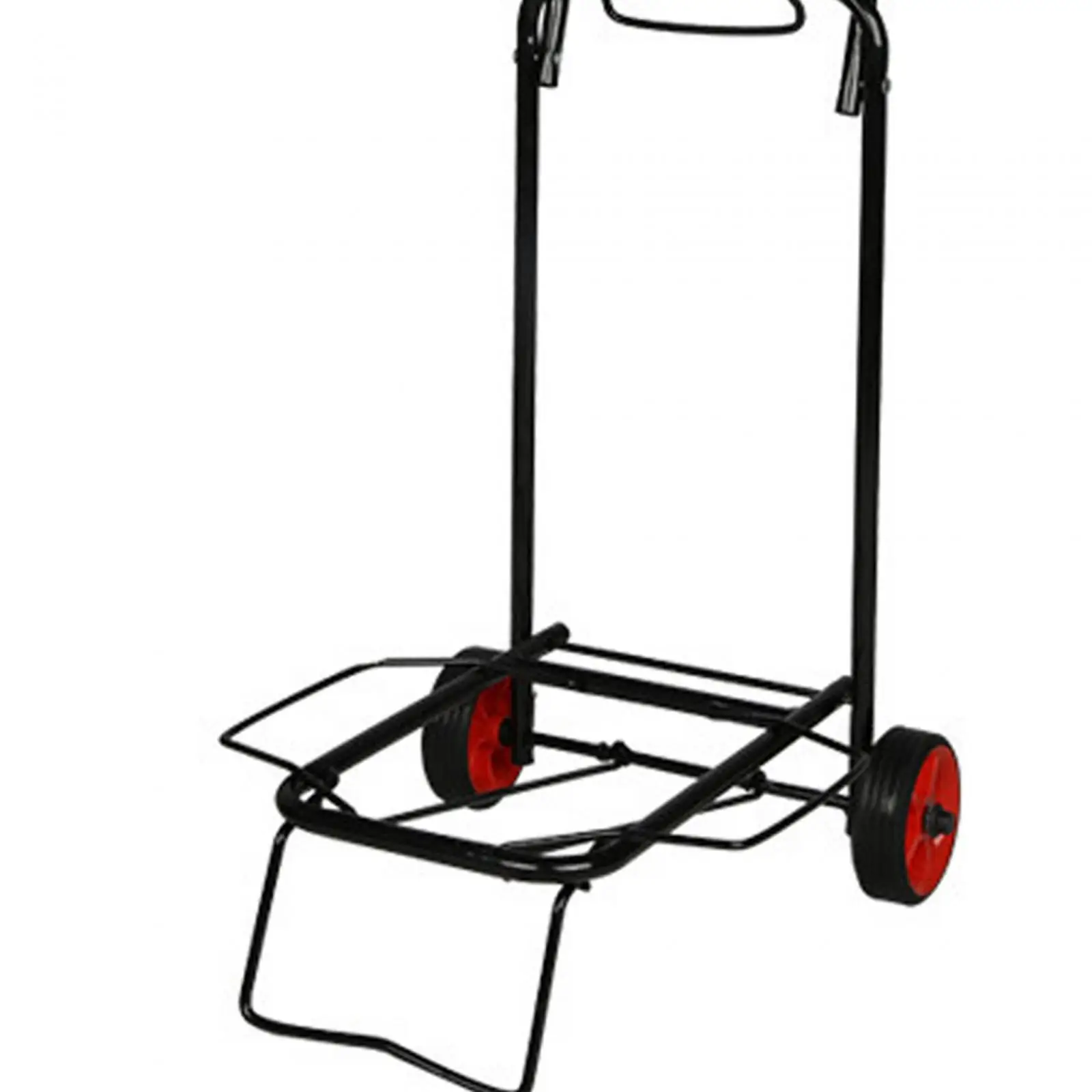 Folding Hand Truck Metal Shopping Cart Utility Cart Foldable Hand Cart for Office Transportation Shopping Travel Moving