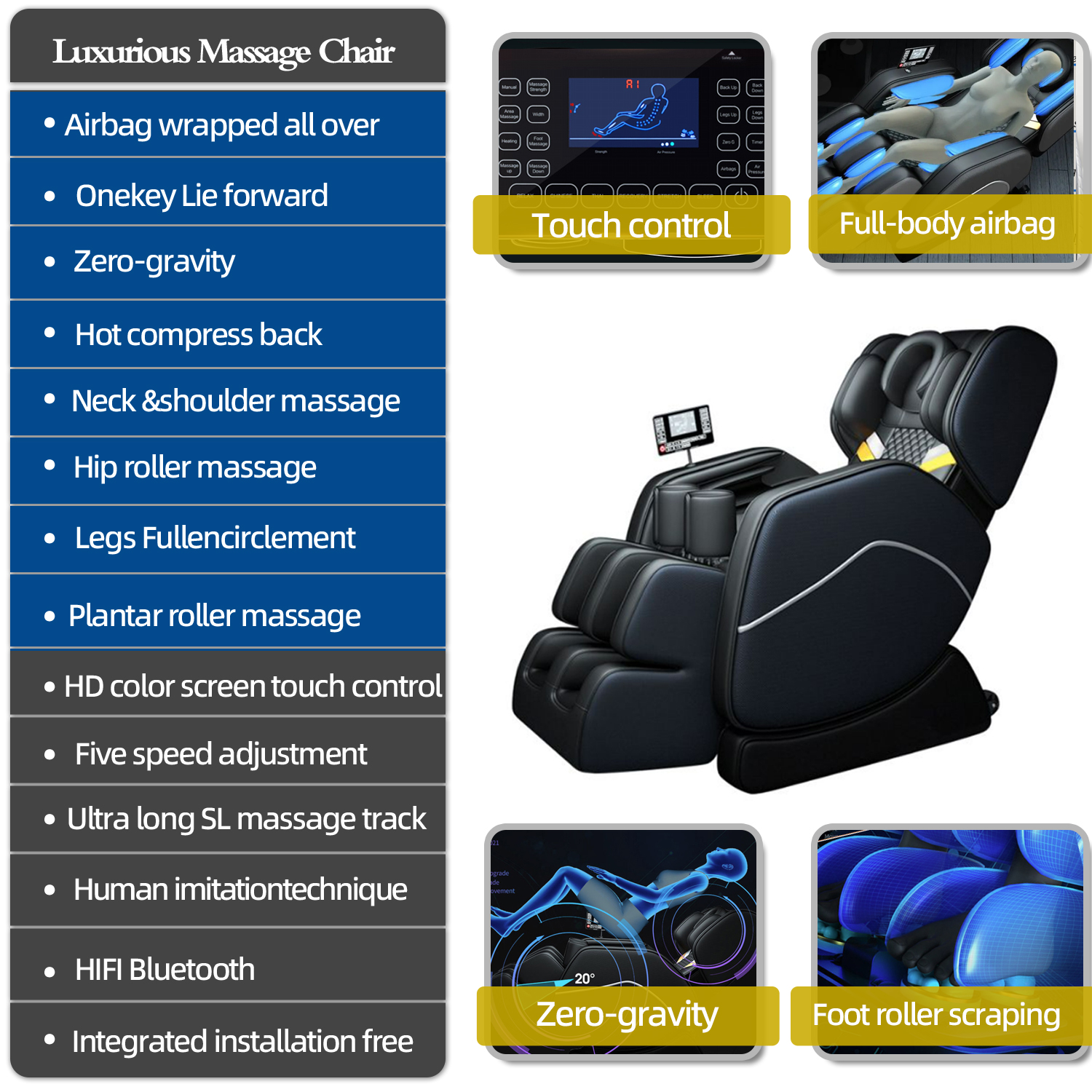 Best of Massage Chair Relaxing Bluetooth Speaker Body Care Chair Sofa Multi Functional ElectricMassage Chairs Full Body Zero Gravity Reviews & Tips - Image 2